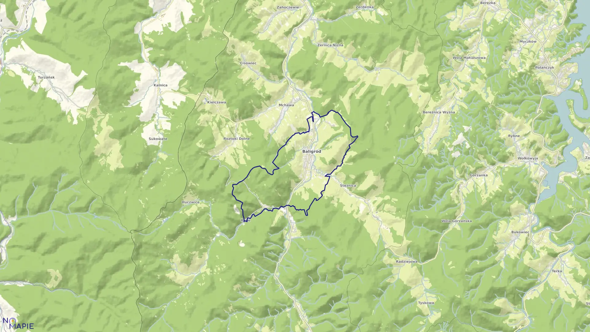 Mapa obrębu BALIGRÓD w gminie Baligród