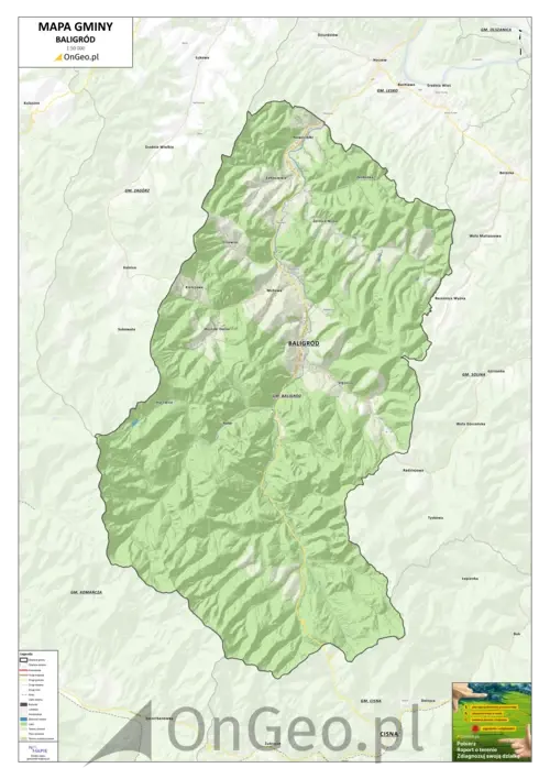 Mapa gminy Baligród